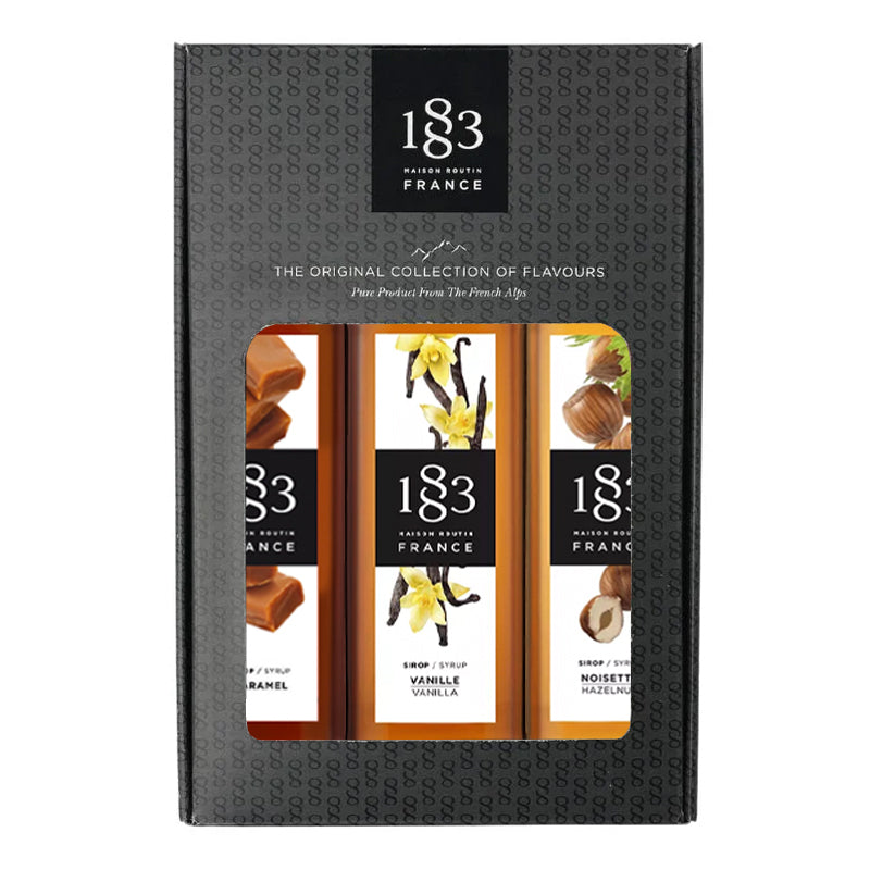 Finest Drinks Coffee & Beverage Syrup Caramel • Vanilla • Hazelnut / 3 x 25cl Bottles 1883 Syrup Gift Set