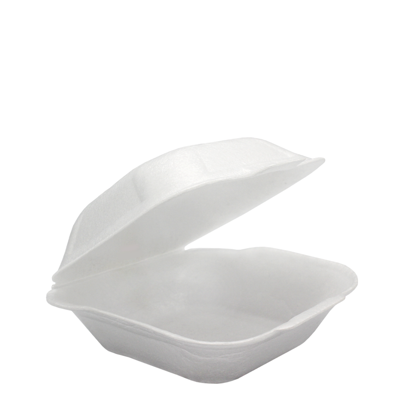 Klöckner Pentaplast Disposable Tableware HP6 White / 150x150x75mm / 220 Infinity HP6 White EPP Takeaway Container