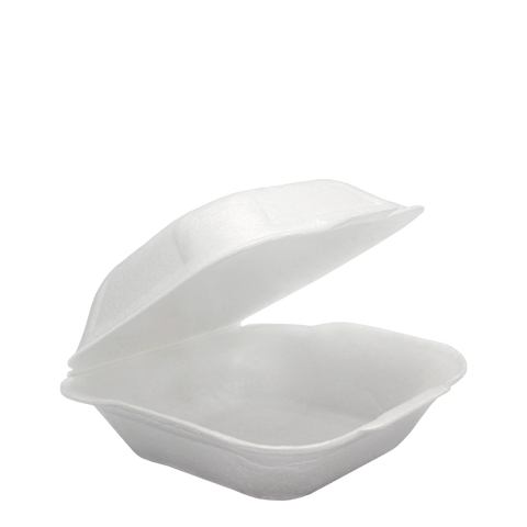 Klöckner Pentaplast Disposable Tableware HP6 White / 150x150x75mm / 220 Infinity HP6 White EPP Takeaway Container