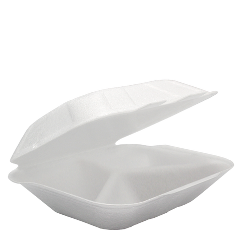 Klöckner Pentaplast Disposable Tableware HP4/3 White / 210x240x75mm / 150 Infinity HP4/3 White EPP Takeaway Container