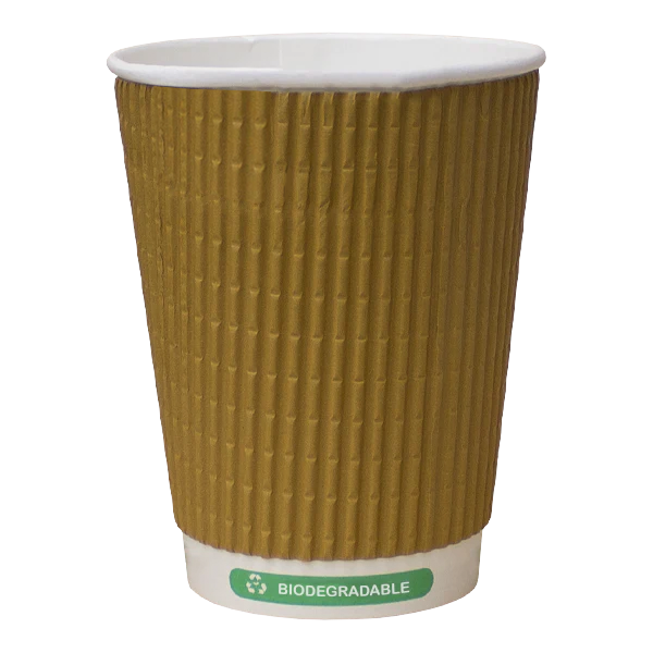 H Pack Ripple Wall Paper Cups Bio Triple Kraft Ripple