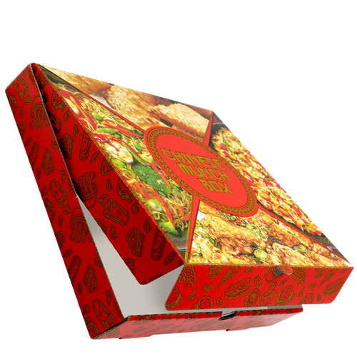 ICS Pizza Box Printed Chinese Munch Boxes