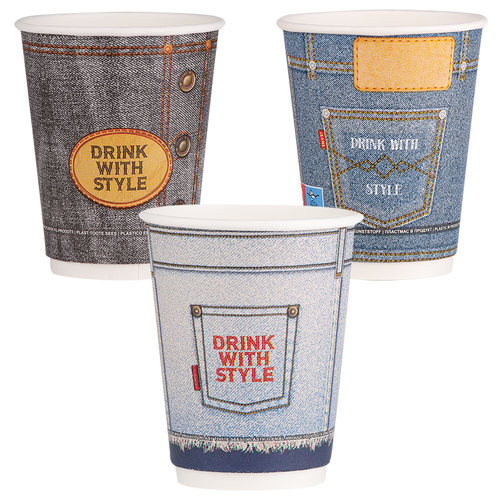 Hpack Double Wall Paper Cups Double Wall Denim Print Cups