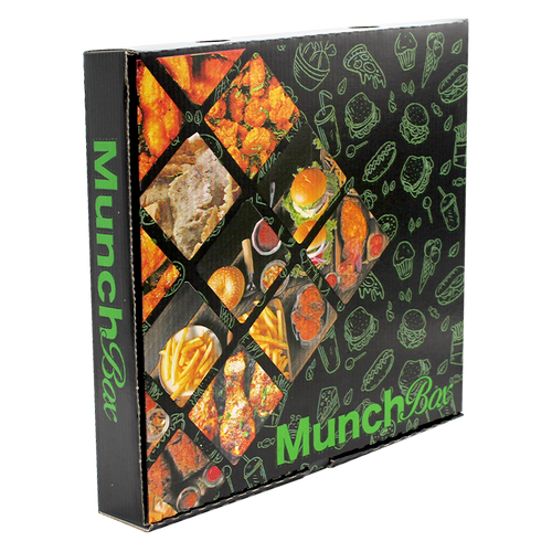 ICS Pizza Box Printed Black Munch Boxes