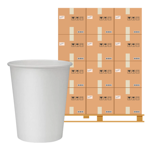 H Pack Single Wall Paper Cups Pallet of White Single Wall Cups