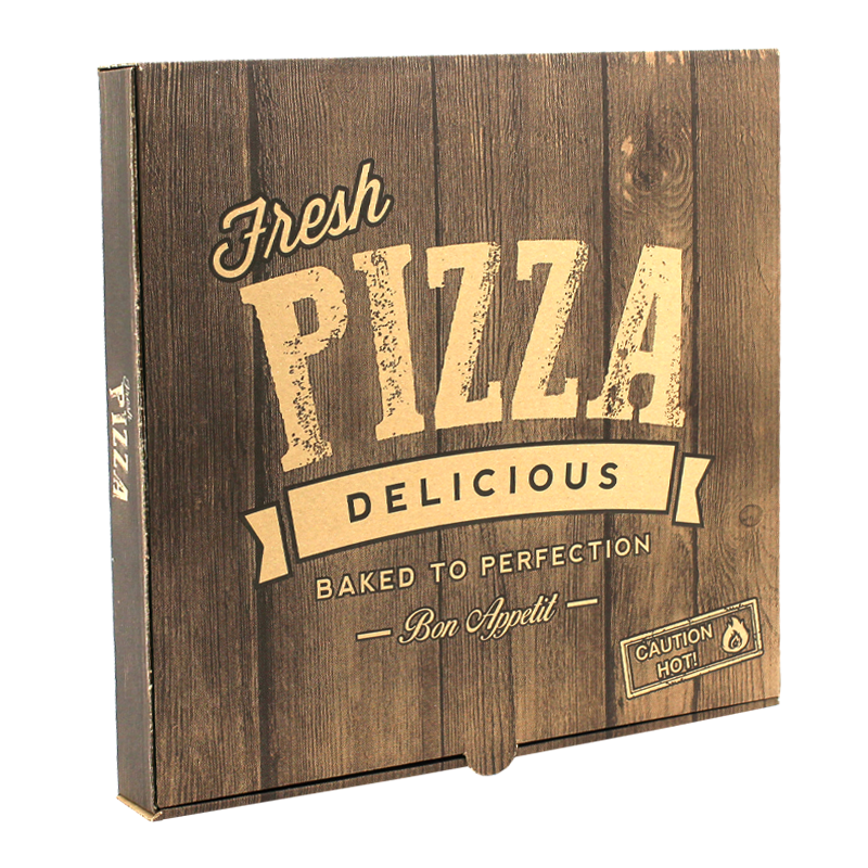 ICS Pizza Box Wood Effect Printed Pizza Boxes