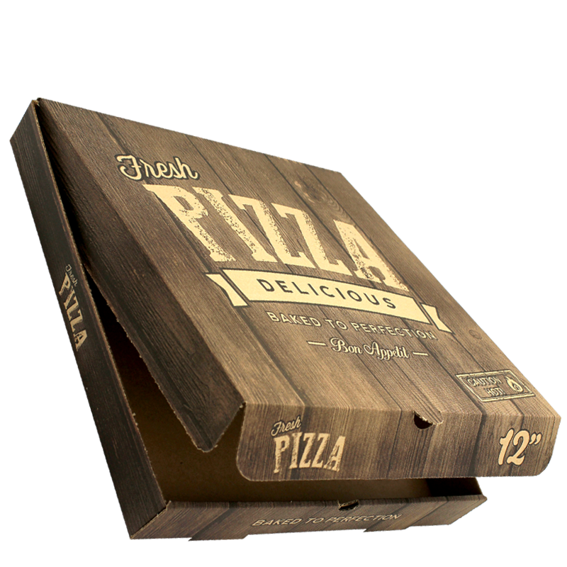 ICS Pizza Box Wood Effect Printed Pizza Boxes