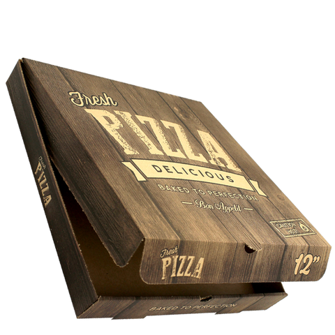 ICS Pizza Box Wood Effect Printed Pizza Boxes