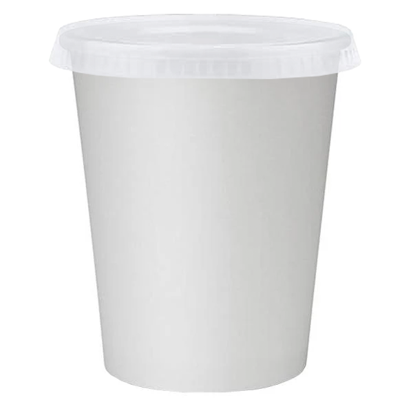 Go Pak Cold Cups 8oz / Straw Slot Flat Lids / 1000 Cups White Paper Soft Drink Cups