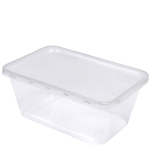 50 x Rectangular 1000ml Microwave Plastic Containers Takeaway Food  Containers MP